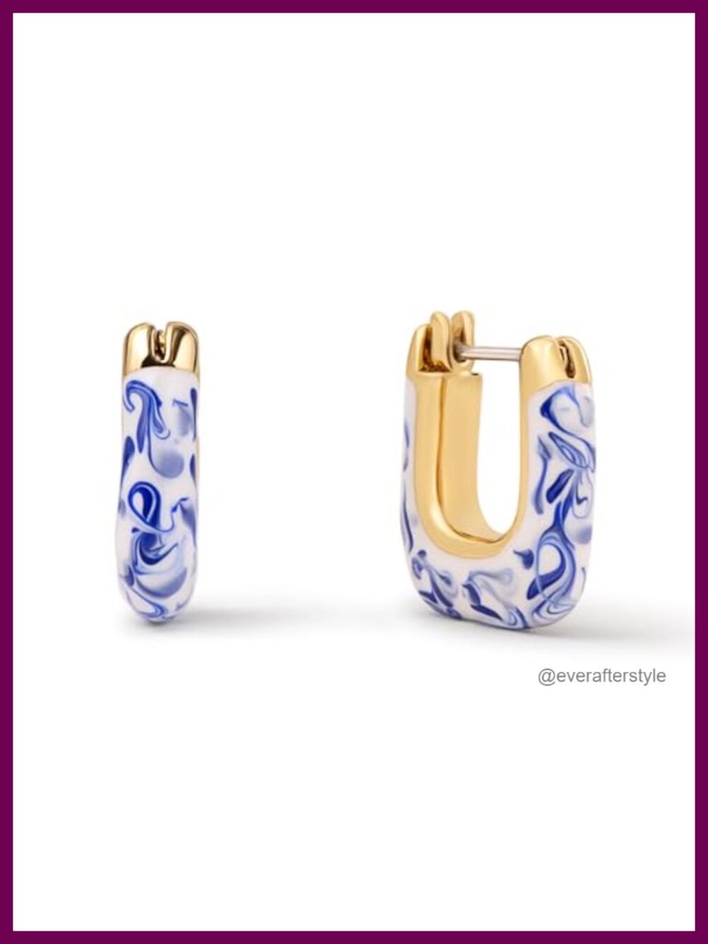 14K Gold Plated Trapezoid Hoop Earrings Hypoallergenic Hinged Mini Huggie